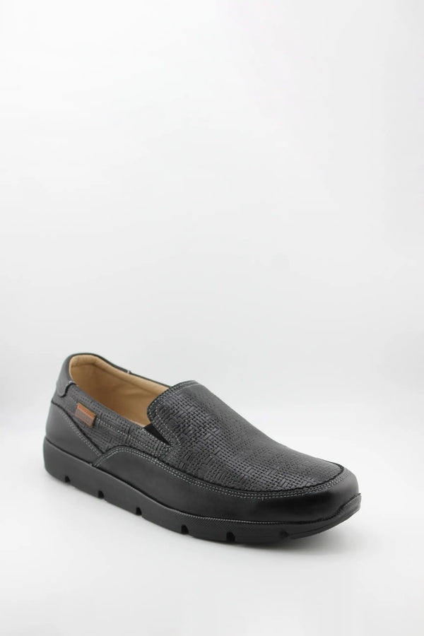 Baerchi Men Textured Slip-On Loafer with Stitching